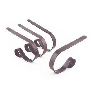 MantleClip Stocking Holder 4pk Oil Rubbed Bronze Mantel Clips NEW